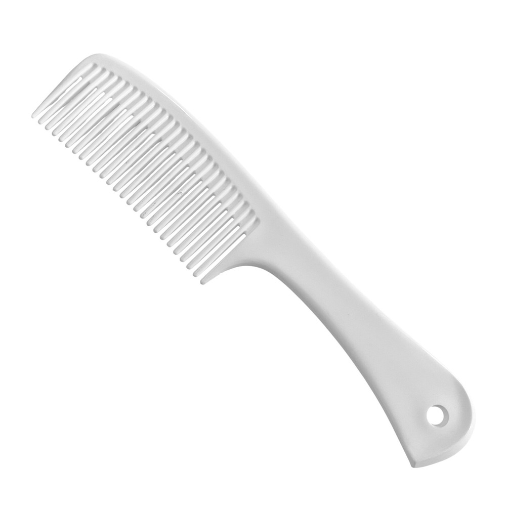 Vtg UNBREAKABLE Comb White Plastic 80s‎ USA purse pocket travel 8.5" wide tooth